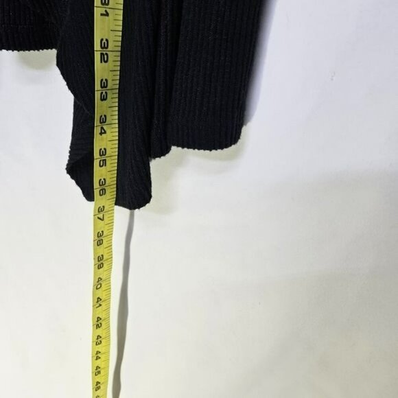 Logo Lounge Lori Goldstein Womens Black Ribbed Open Front Cardigan Sweater S - Picture 7 of 12